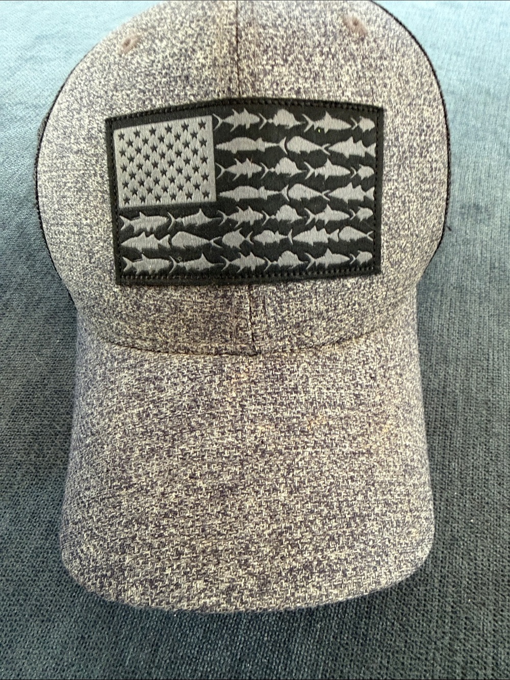 Columbia Heather Gray Flag Patch Fishing Baseball Cap